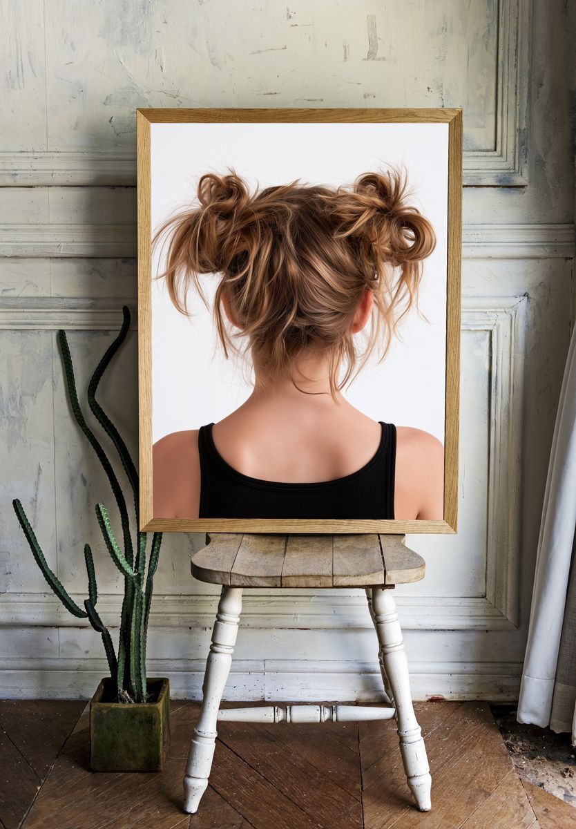 Messy Bun Portrait Photography Poster. room preview