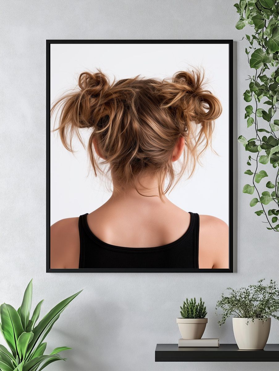 Messy Bun Portrait Photography Poster. — room view 4