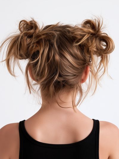 Messy Bun Portrait Photography Poster. poster