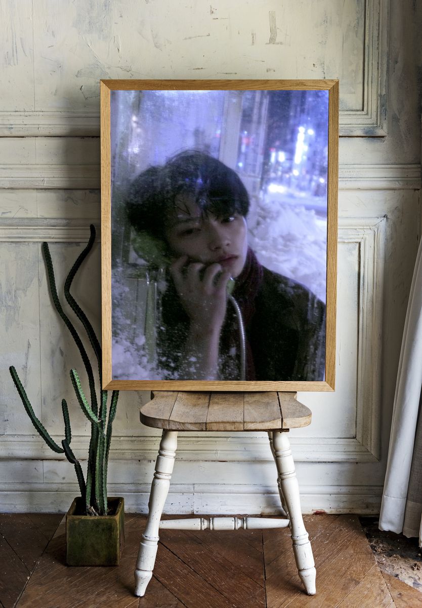 Moody Window Portrait Print. — room view 1