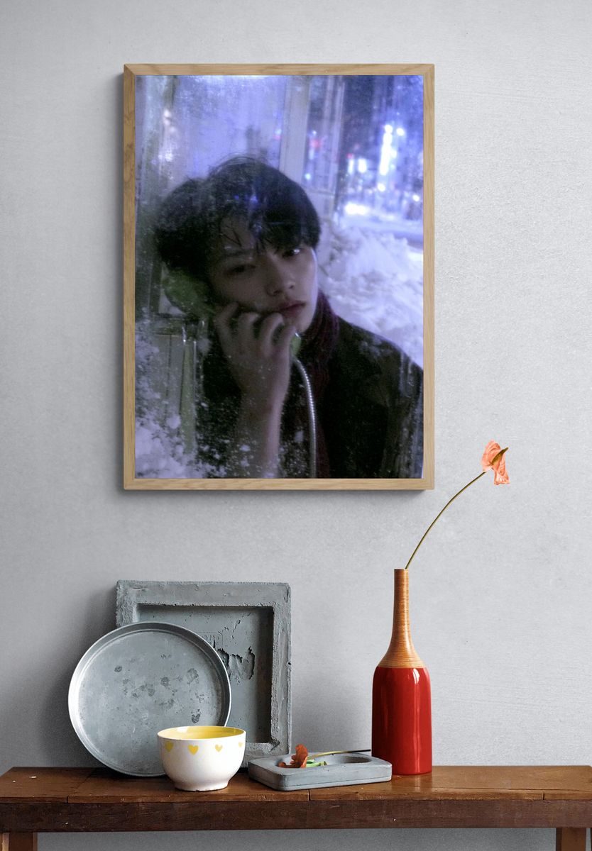 Moody Window Portrait Print. — room view 3