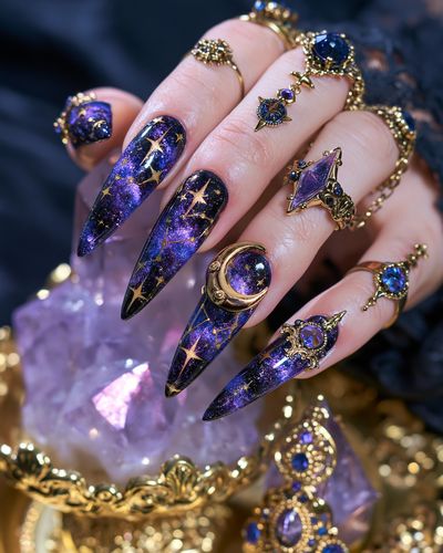 Celestial Nail Art Photography Poster. poster