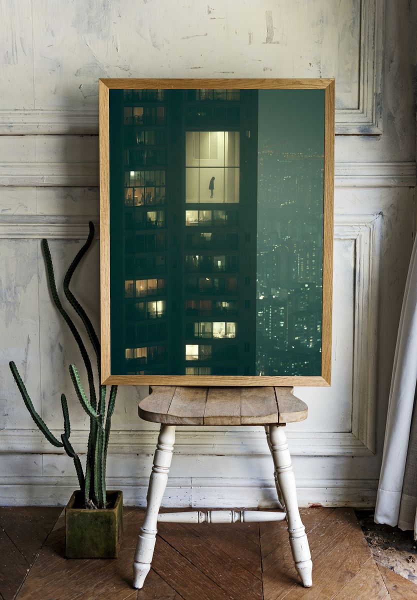 Night City Apartment Window Poster. — room view 1