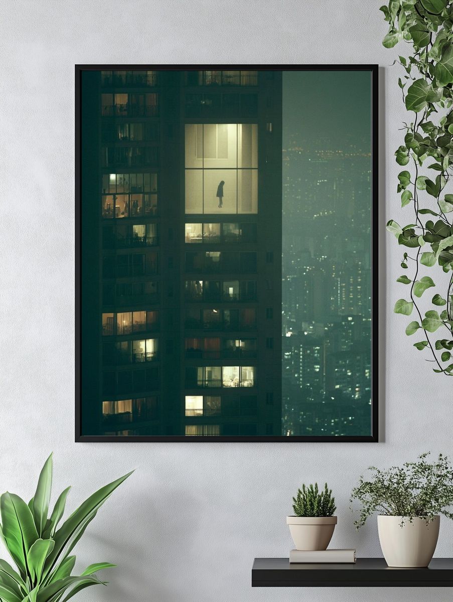 Night City Apartment Window Poster. — room view 4