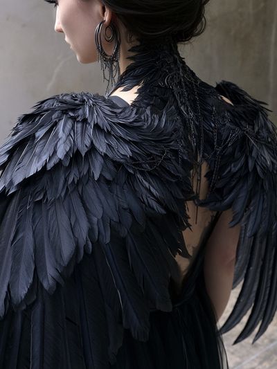 Black Feather Fashion Portrait Poster.