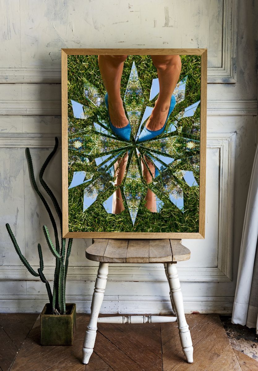 Mirror Grass Reflection Photography Poster. room preview