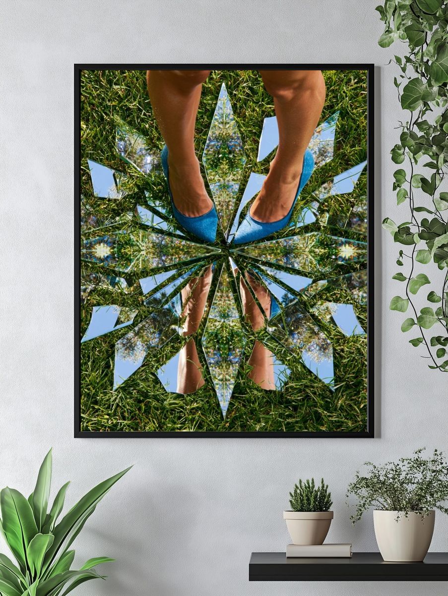 Mirror Grass Reflection Photography Poster. — room view 4