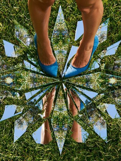 Mirror Grass Reflection Photography Poster.