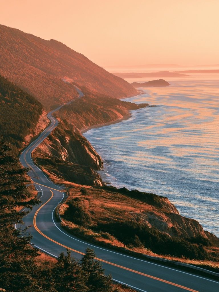 Coastal Sunset Roadscape Print. poster detail