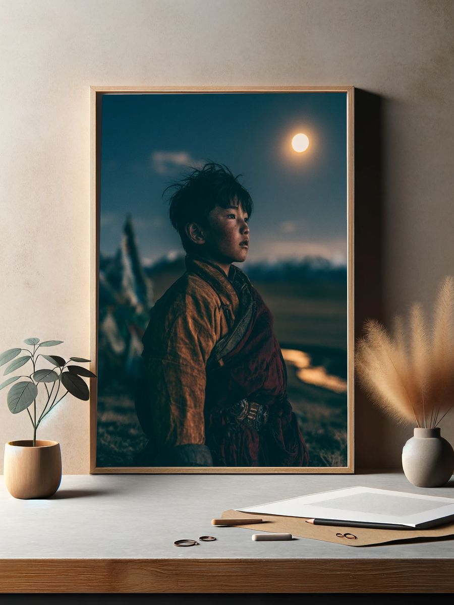 Moonlit Child Portrait Print. — room view 2