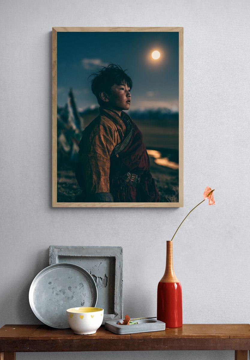 Moonlit Child Portrait Print. — room view 3