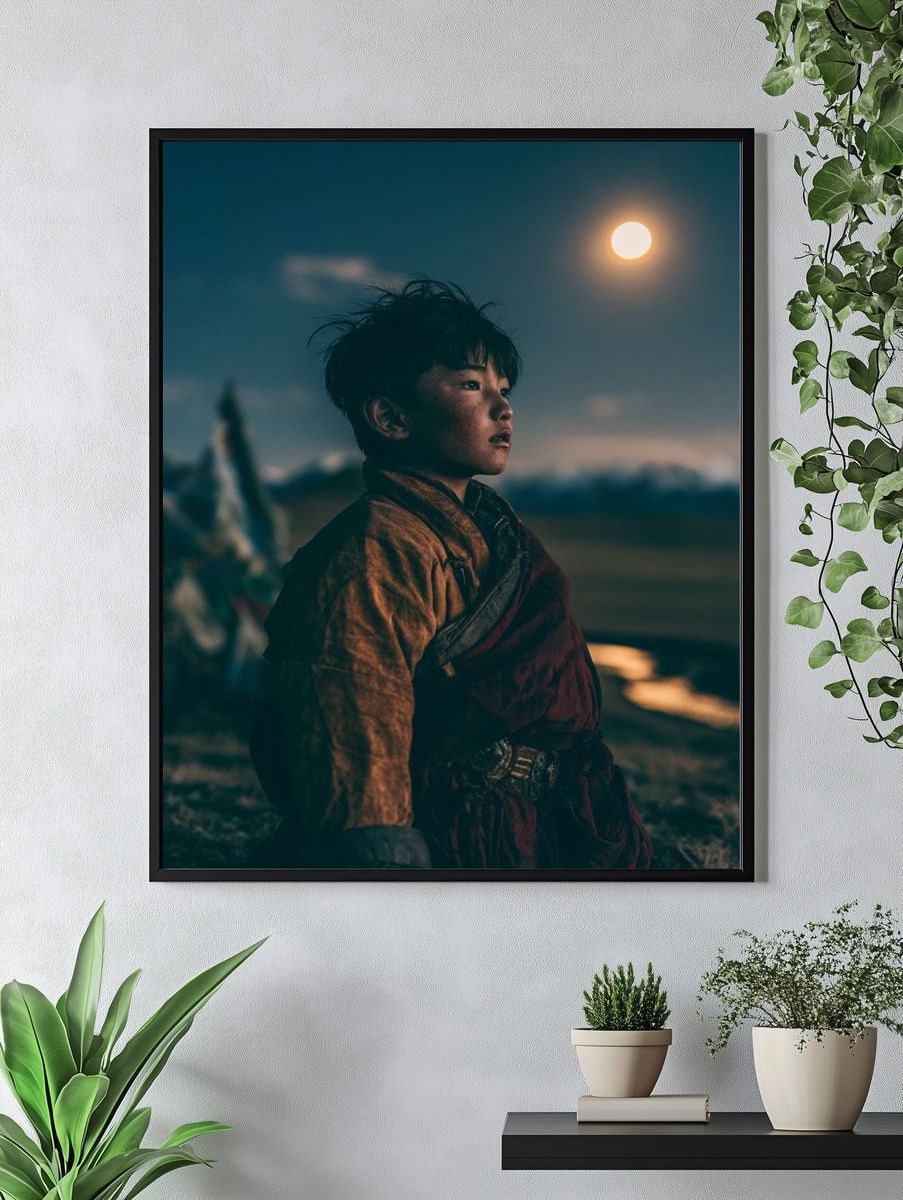 Moonlit Child Portrait Print. — room view 4