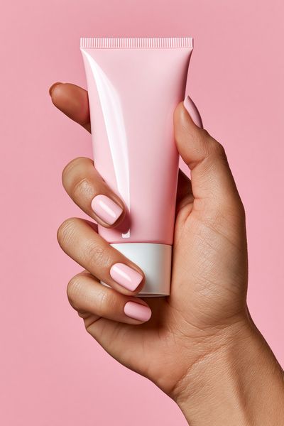 Pink Skincare Hand Photography Poster. poster print