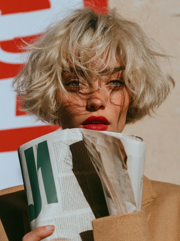 Blonde Fashion Portrait Poster. poster detail