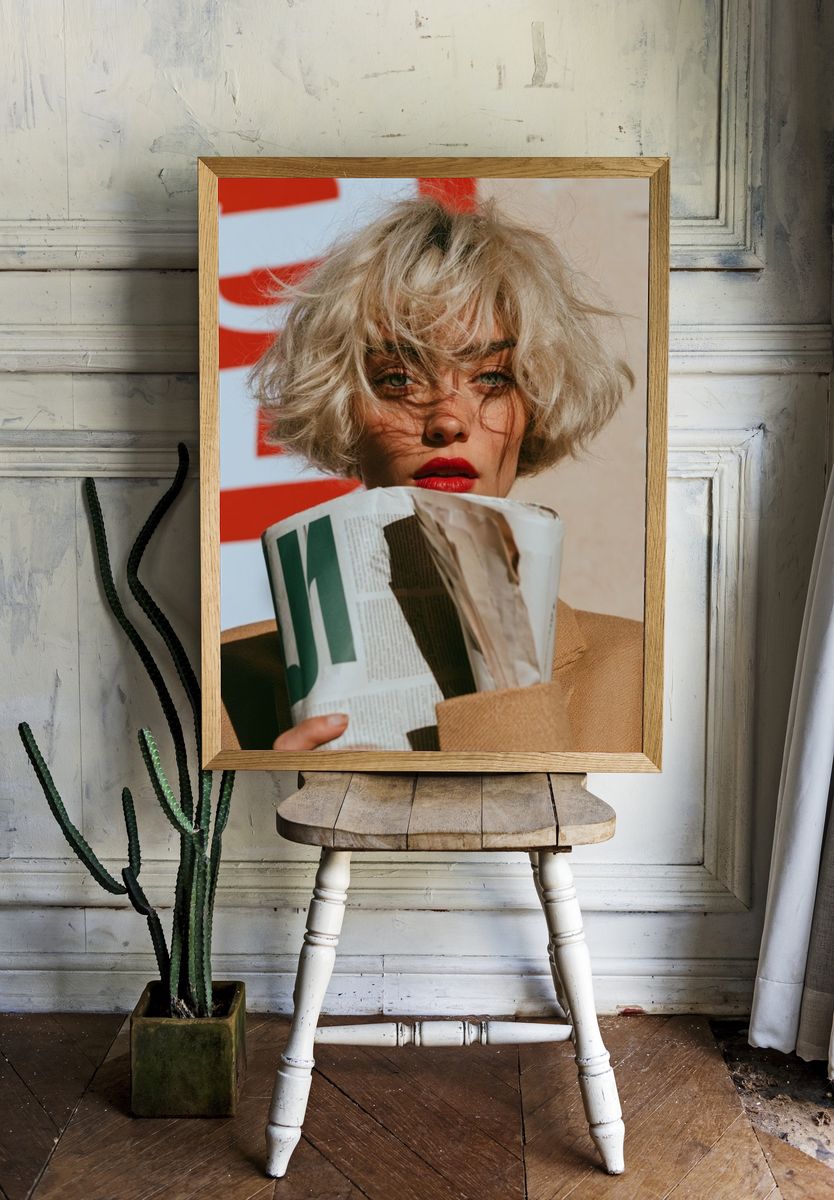 Blonde Fashion Portrait Poster. — room view 1
