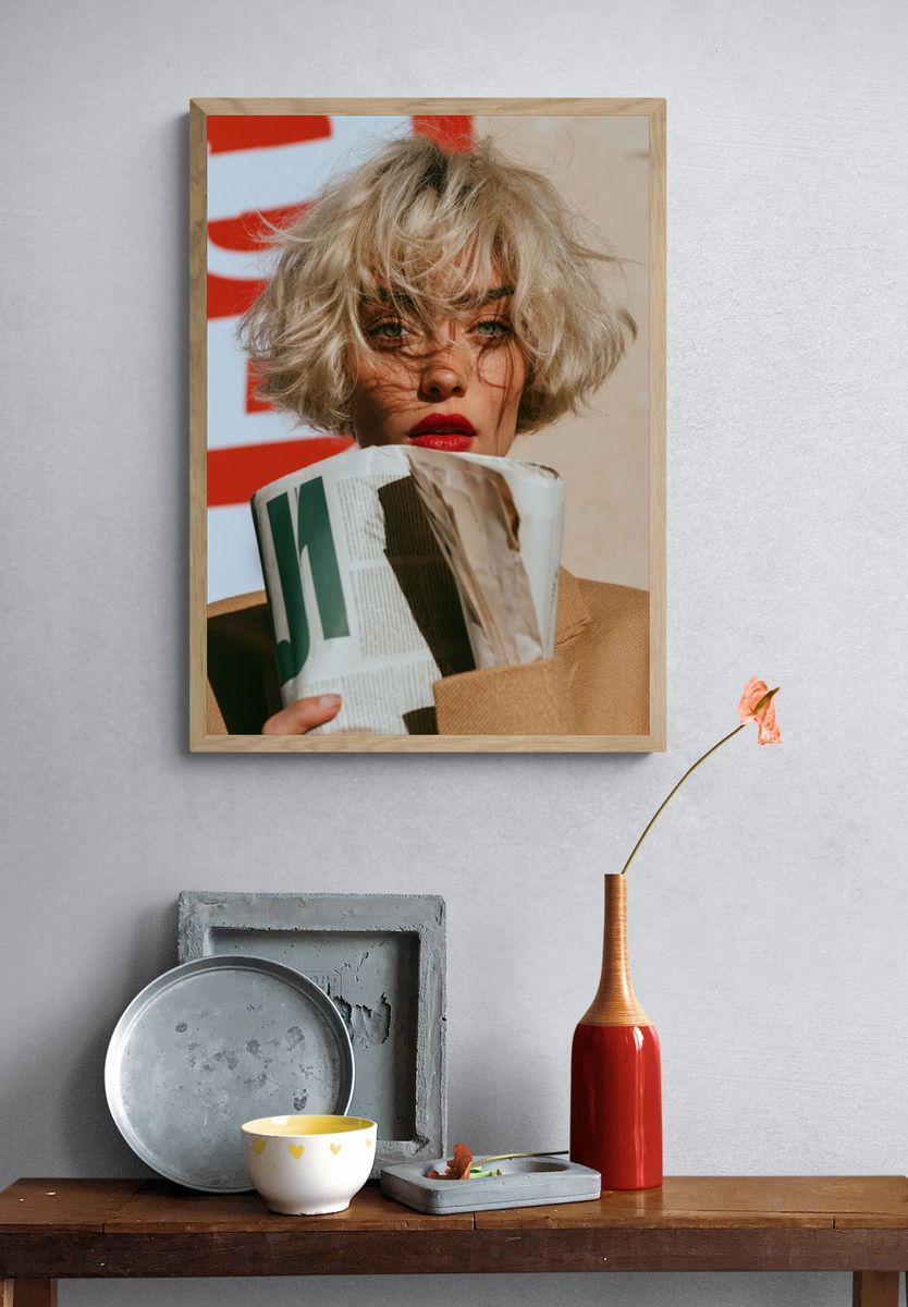 Blonde Fashion Portrait Poster. — room view 3
