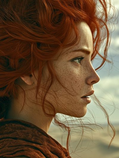 Red-Haired Woman Portrait Print.