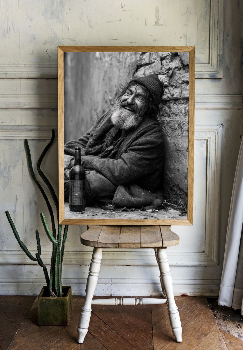 Smiling Street Portrait Print. — room view 1