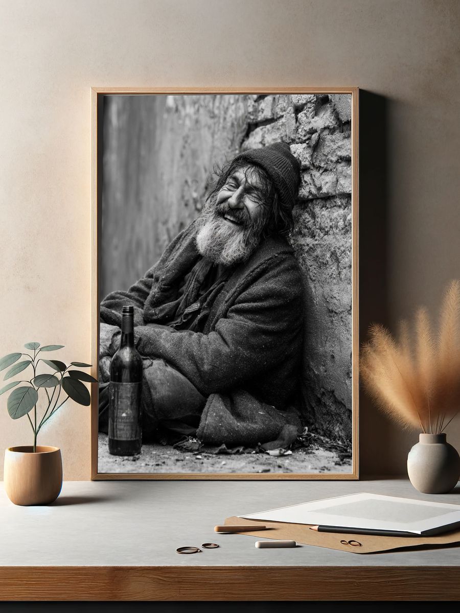 Smiling Street Portrait Print. — room view 2