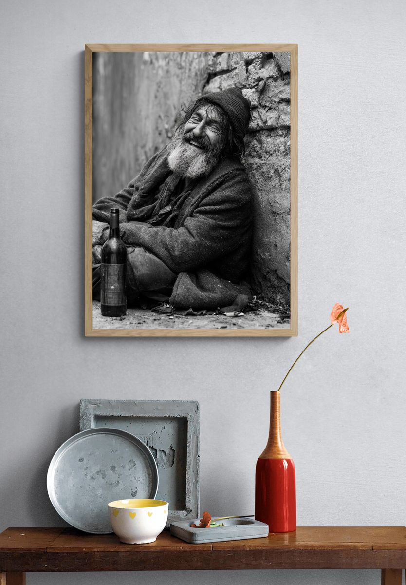 Smiling Street Portrait Print. — room view 3
