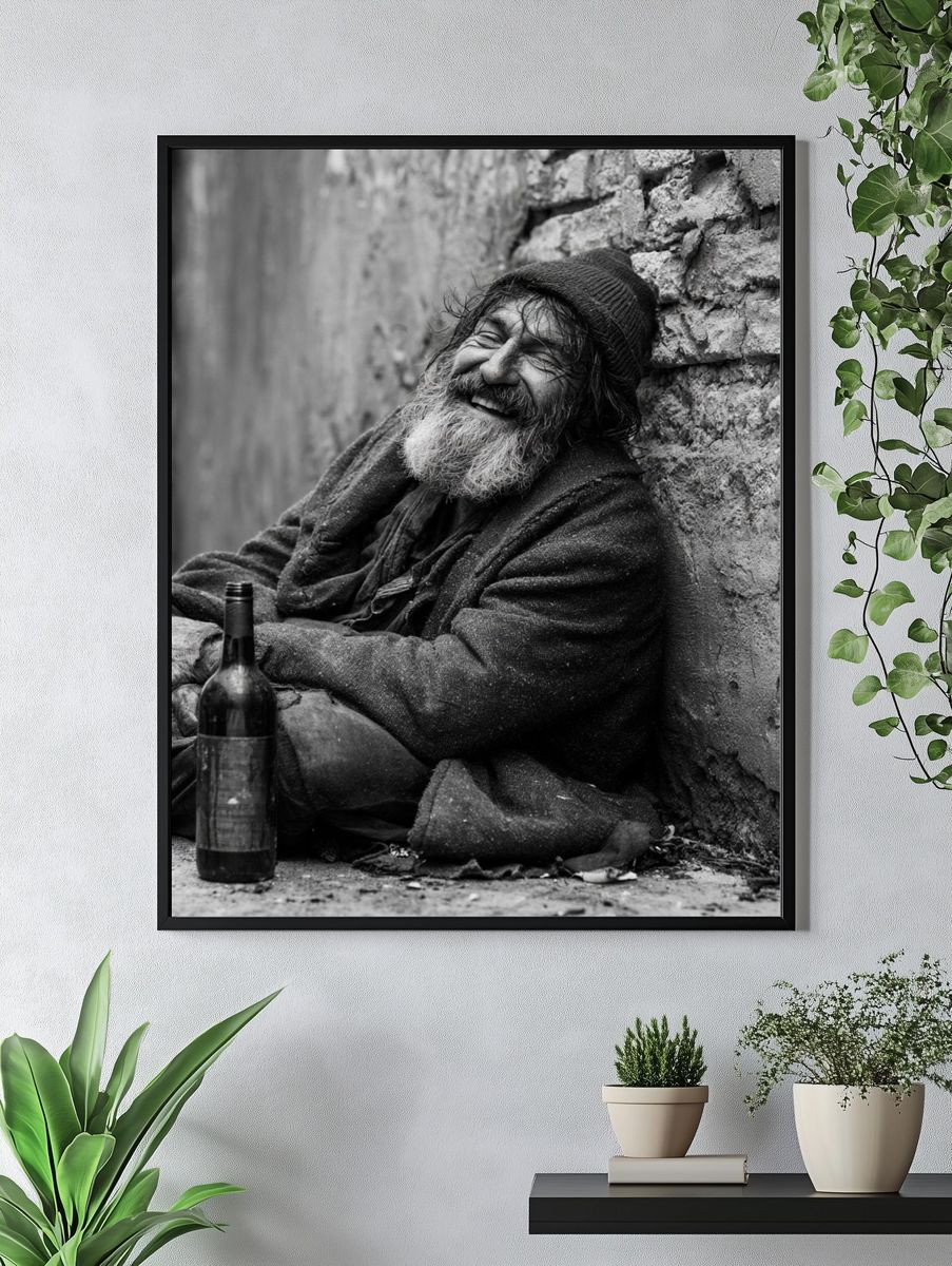 Smiling Street Portrait Print. — room view 4