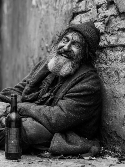 Smiling Street Portrait Print. poster