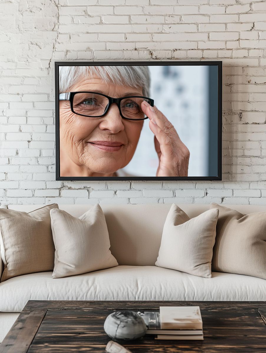 Elderly Woman Portrait Photography Poster. — room view 1