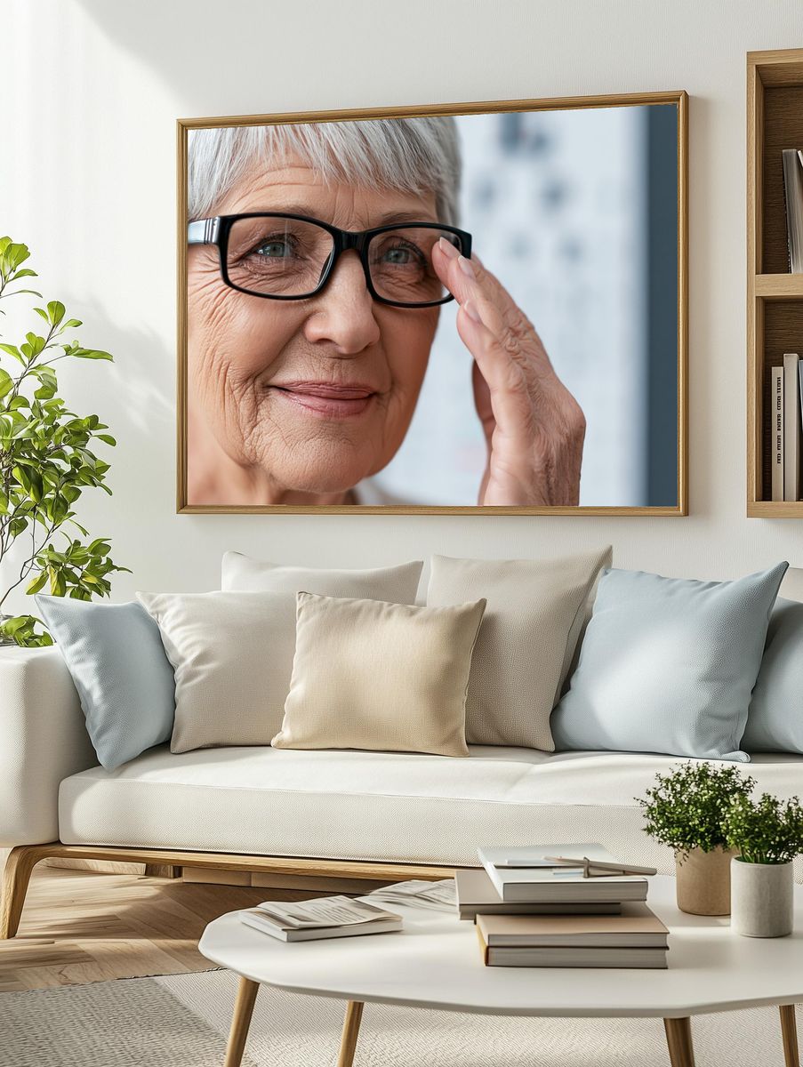 Elderly Woman Portrait Photography Poster. — room view 2