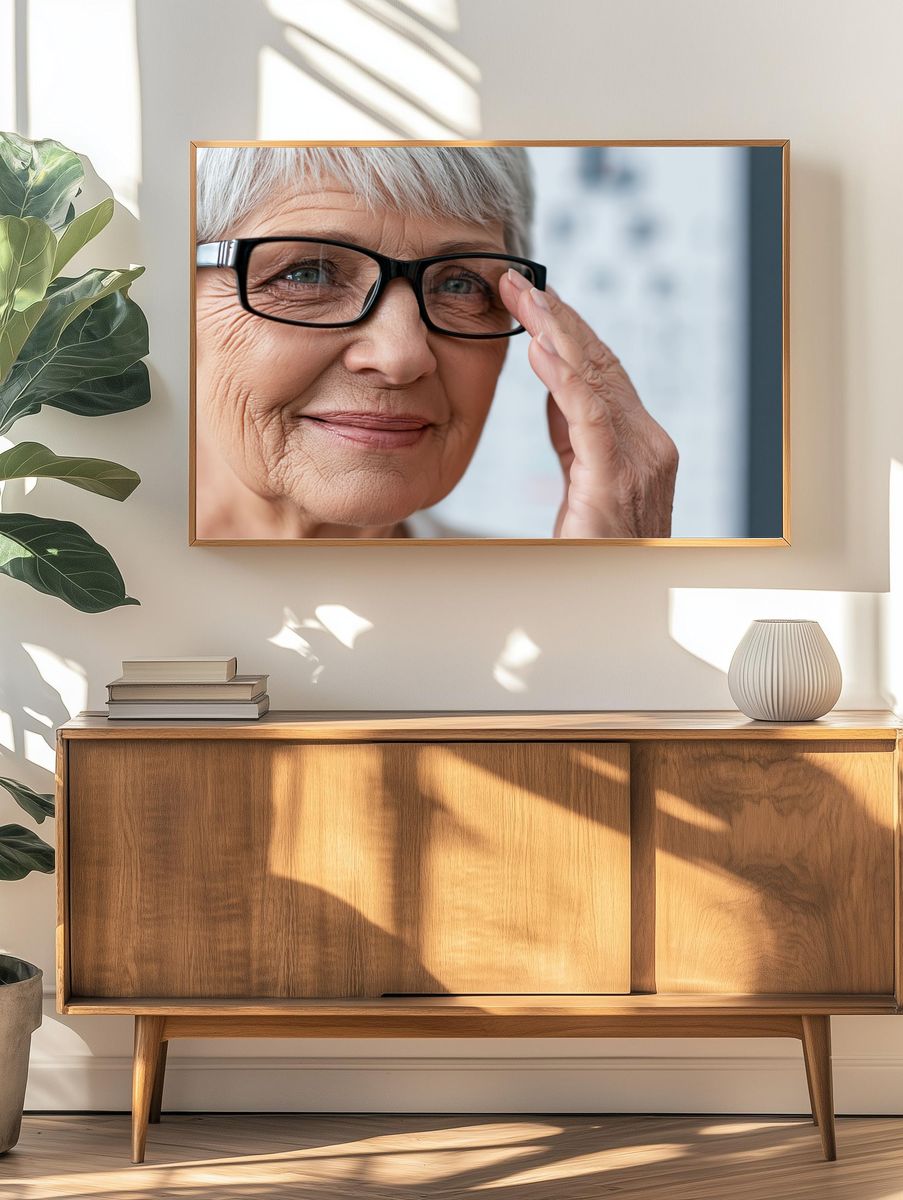 Elderly Woman Portrait Photography Poster. — room view 3