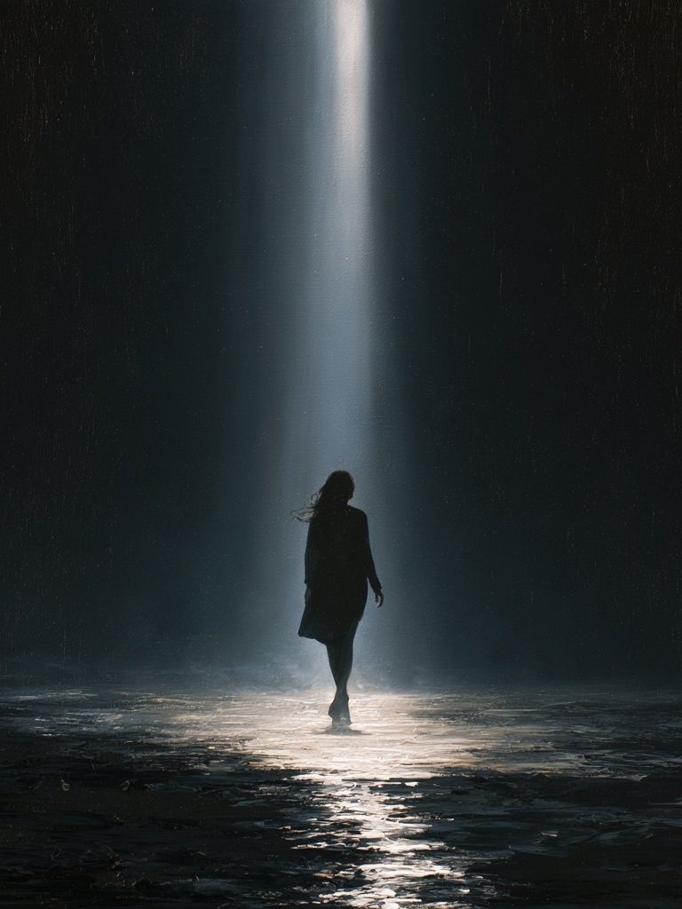 Silhouette in Rainlight Photography Poster. poster — photography art