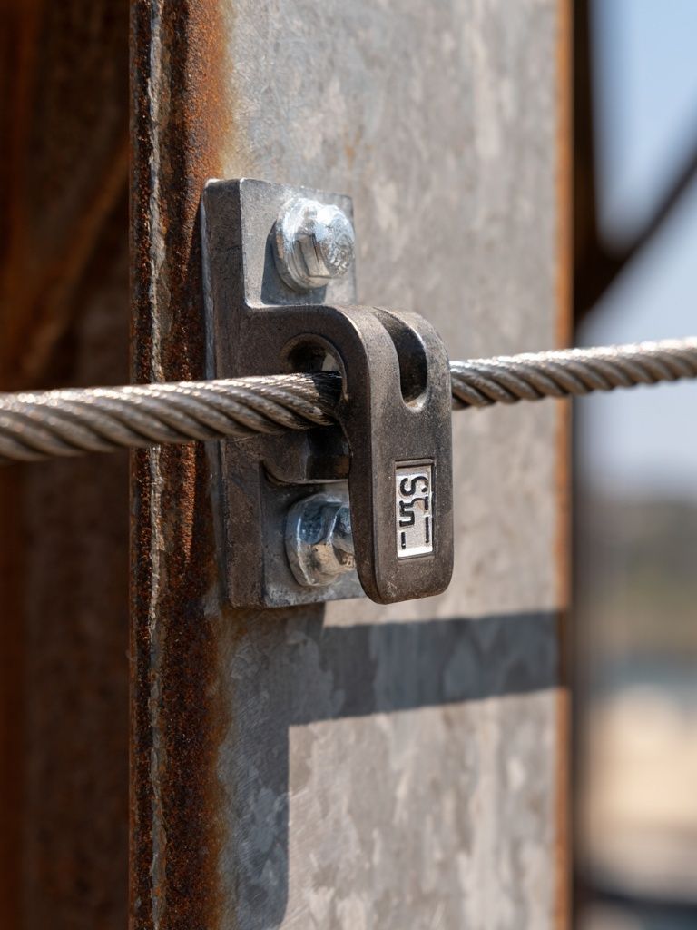 Industrial Cable Clamp Photography Poster. poster detail