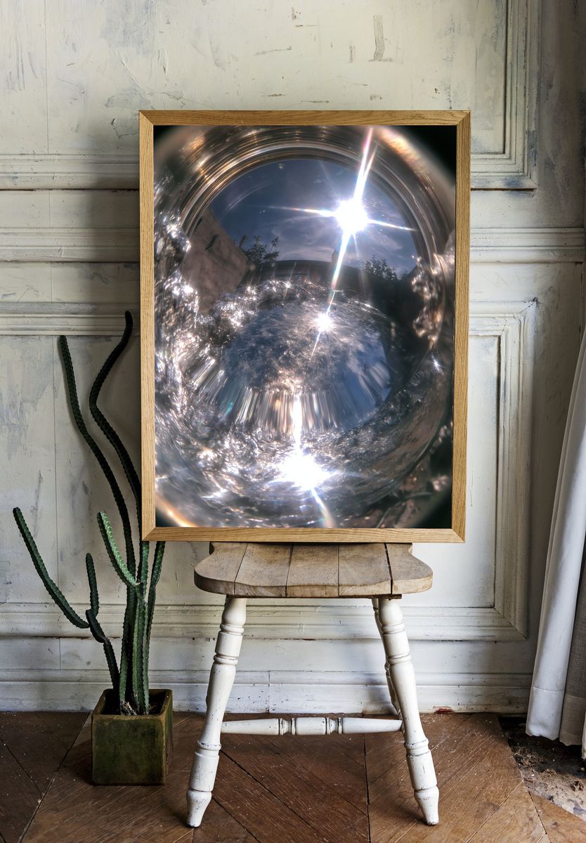 Sunlit Water Ripple Photography Poster. room preview