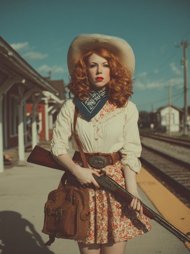 Cowgirl Portrait Photography Poster. poster — photography art