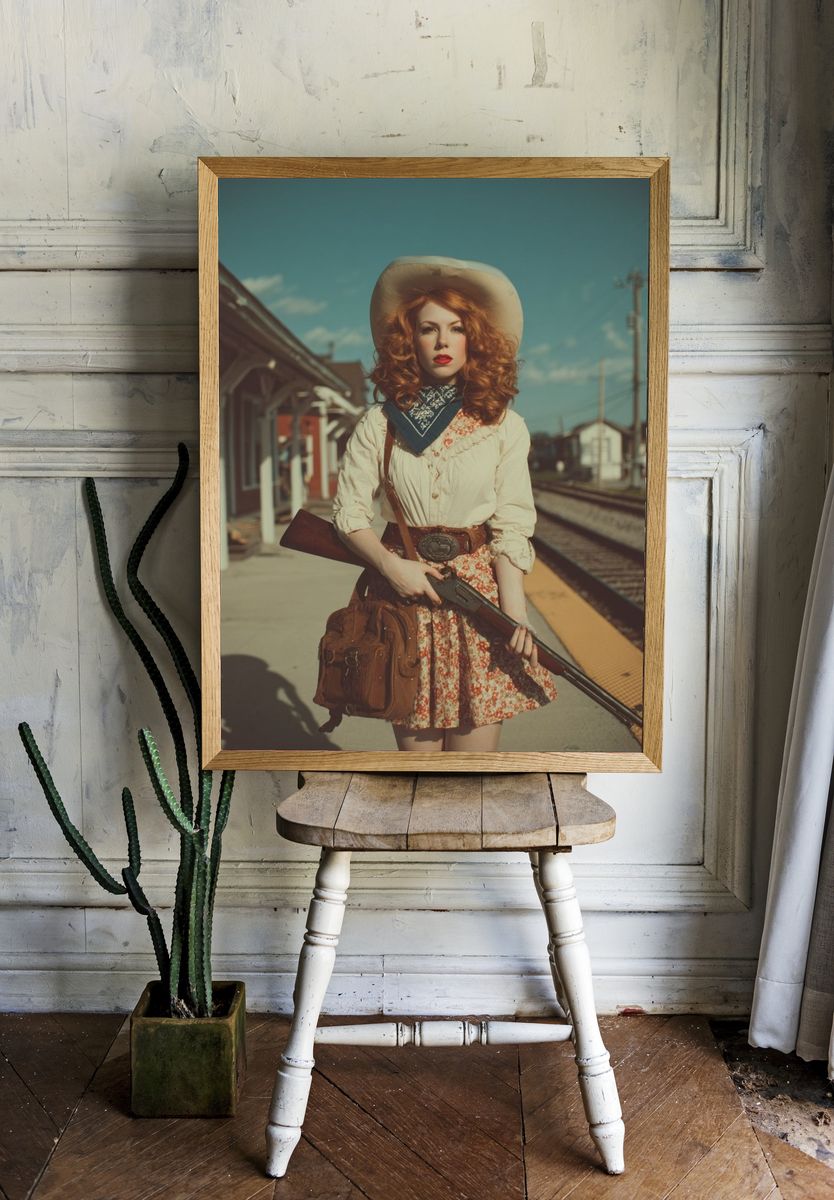 Cowgirl Portrait Photography Poster. room preview