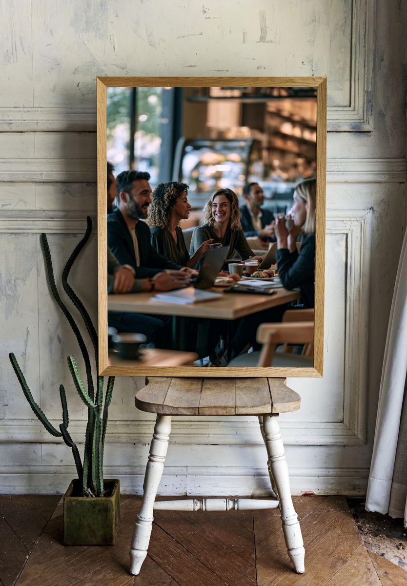 Café Conversation Photography Poster. room preview