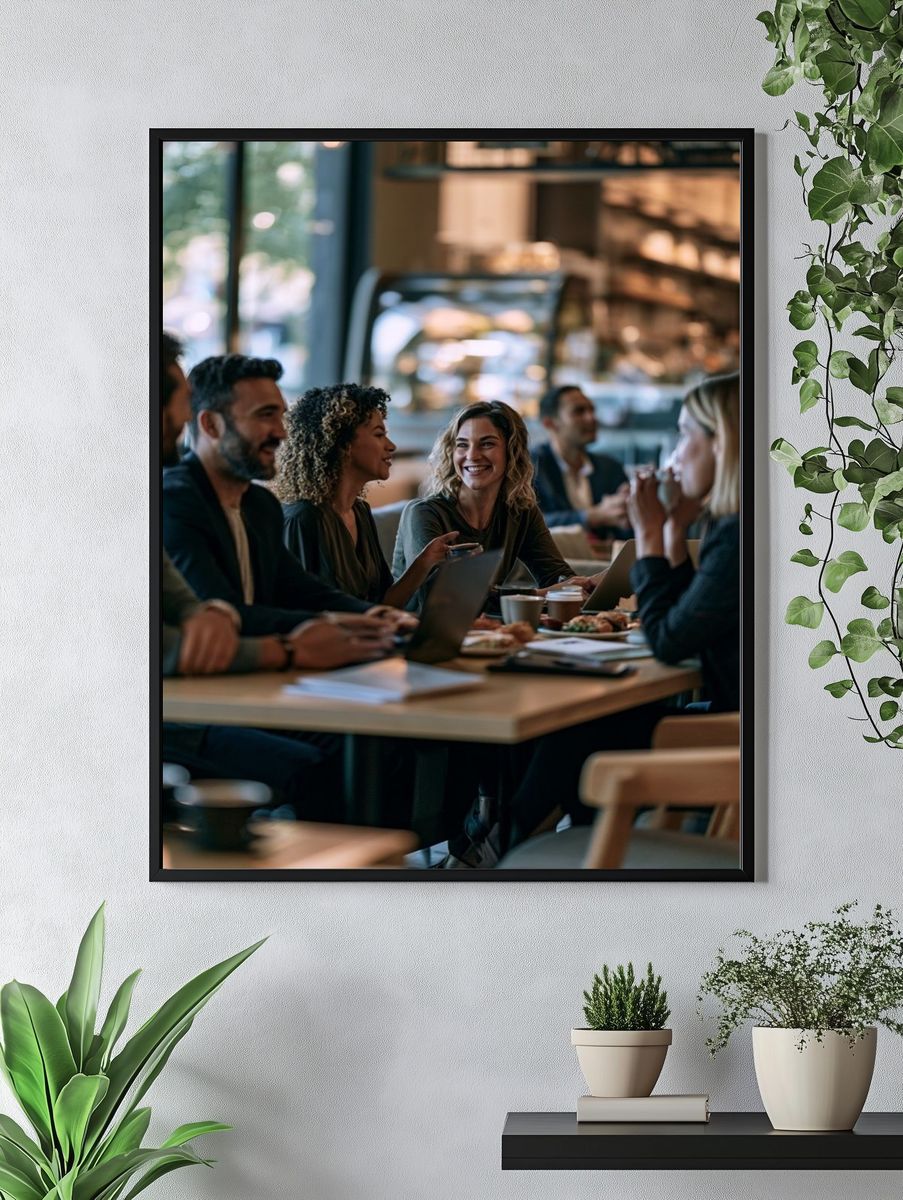 Café Conversation Photography Poster. — room view 4