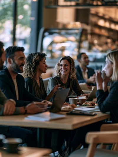 Café Conversation Photography Poster.