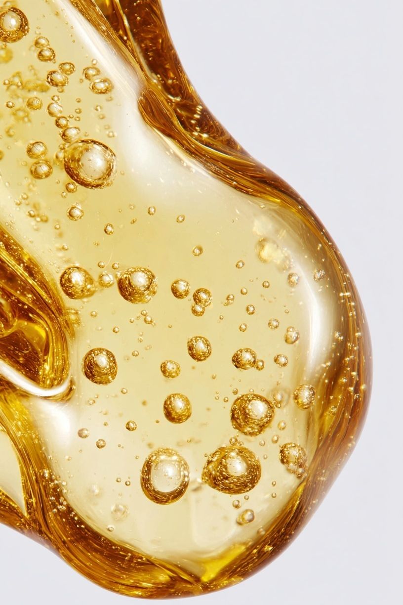Golden Oil Bubbles Photography Poster. poster detail