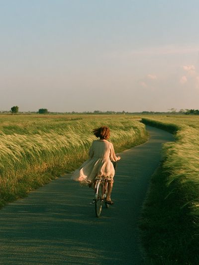 Cycling Through the Meadow Photography Poster.