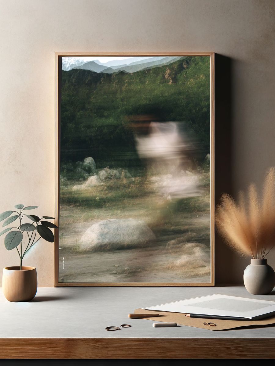 Blurred Forest Motion Photography Poster. — room view 2