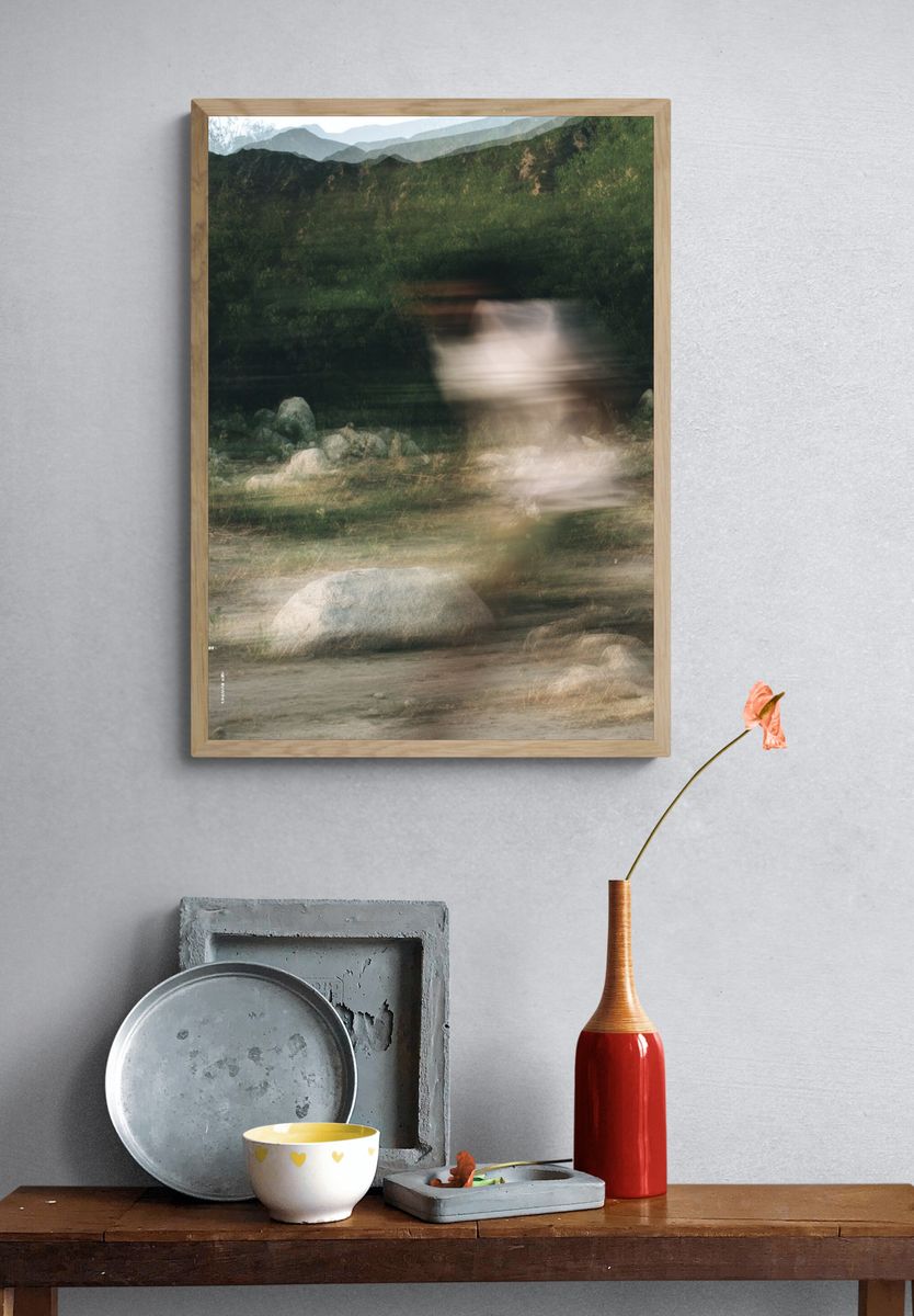 Blurred Forest Motion Photography Poster. — room view 3