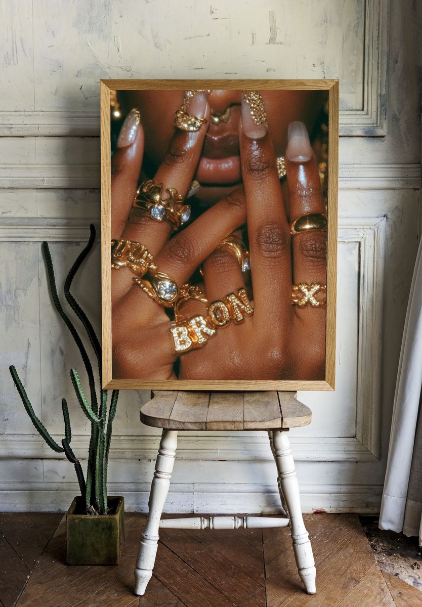 Gold Rings Portrait Poster. room preview