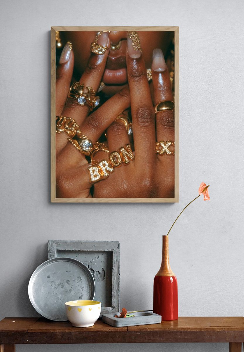 Gold Rings Portrait Poster. — room view 3