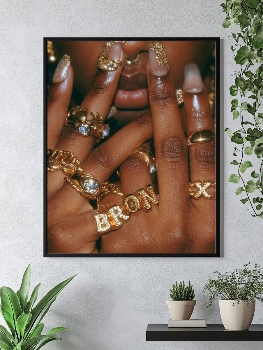 Gold Rings Portrait Poster. — room view 4