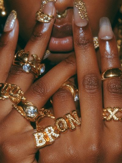 Gold Rings Portrait Poster. poster