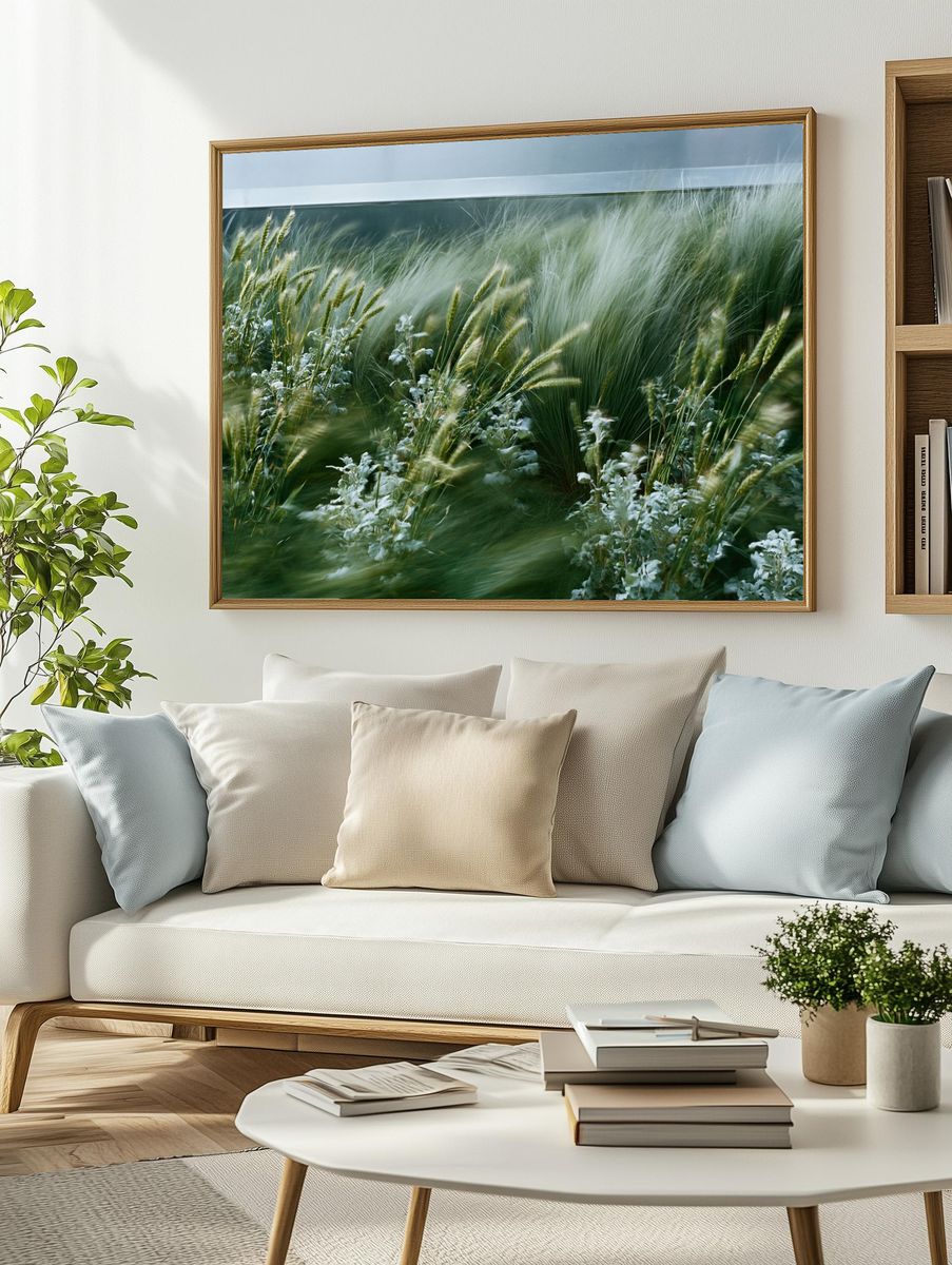 Windblown Meadow Photography Poster. — room view 2