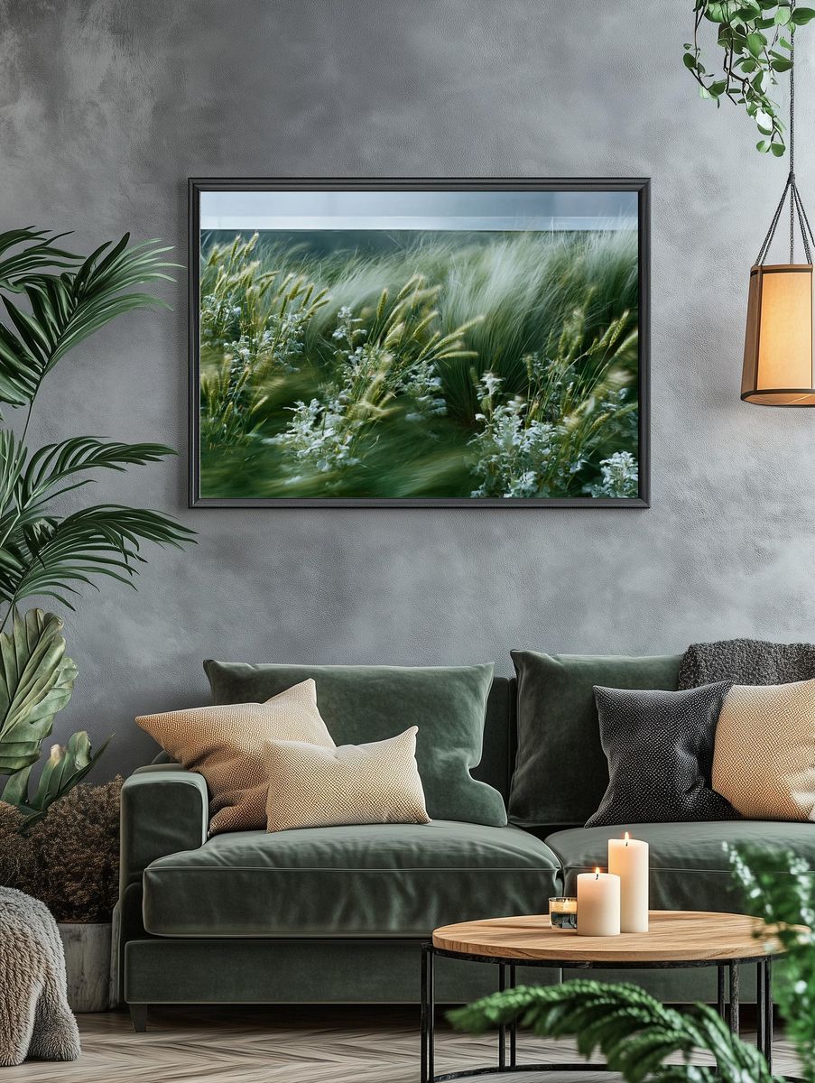 Windblown Meadow Photography Poster. — room view 4
