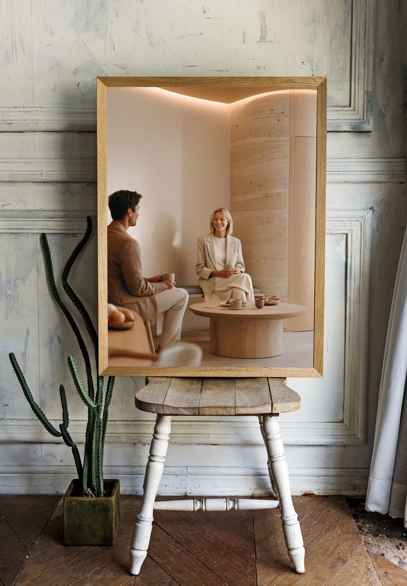 Minimalist Café Interior Photography Poster. — room view 1