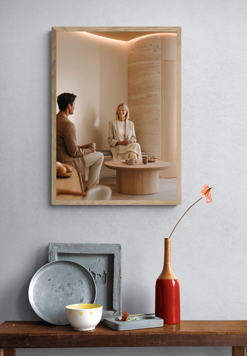Minimalist Café Interior Photography Poster. — room view 3