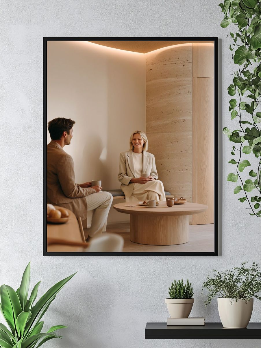 Minimalist Café Interior Photography Poster. — room view 4